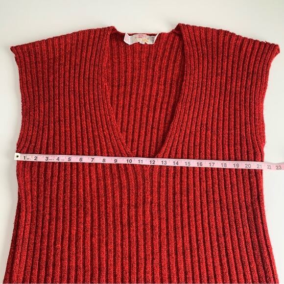 Vintage French Connection Red Wool Blend Sweater Vest Tunic Small - Picture 5 of 7